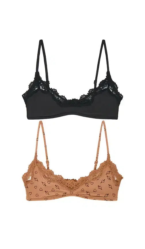 SKIMS Fits Everybody Lace Scoop Bralette 2-pack