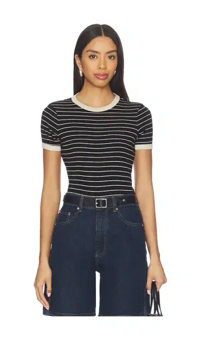 ENZA COSTA Cotton Stripe Classic Short Sleeve Tee | Thumbnail 1 ENZA COSTA Cotton Stripe Classic Short Sleeve Tee | Thumbnail 1