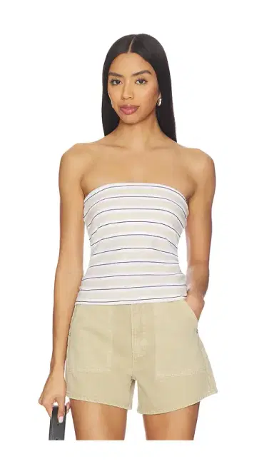 ENZA COSTA Stripe Classic Bandeau Top | Thumbnail 1
