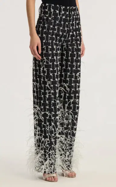 Oscar de la Renta Feathered Jacquard Denim Straight-Leg Pants | Thumbnail 5