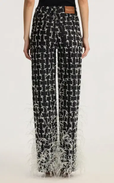 Oscar de la Renta Feathered Jacquard Denim Straight-Leg Pants | Thumbnail 6
