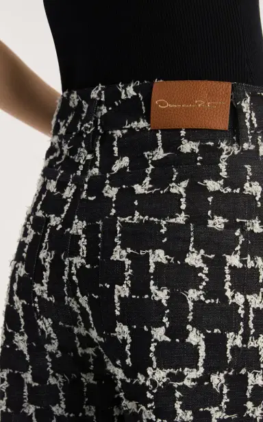 Oscar de la Renta Feathered Jacquard Denim Straight-Leg Pants | Thumbnail 8