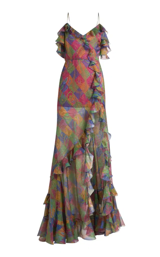 Silk Off-The-Shoulder Maxi Dress