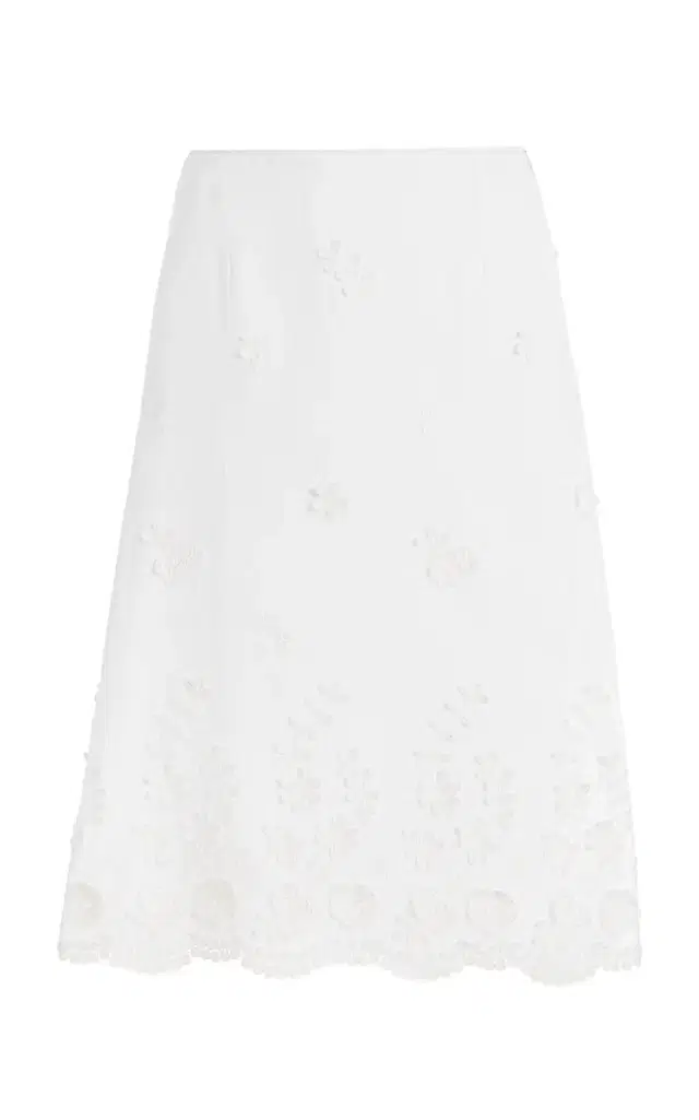 Malik Embellished Cotton Midi Skirt