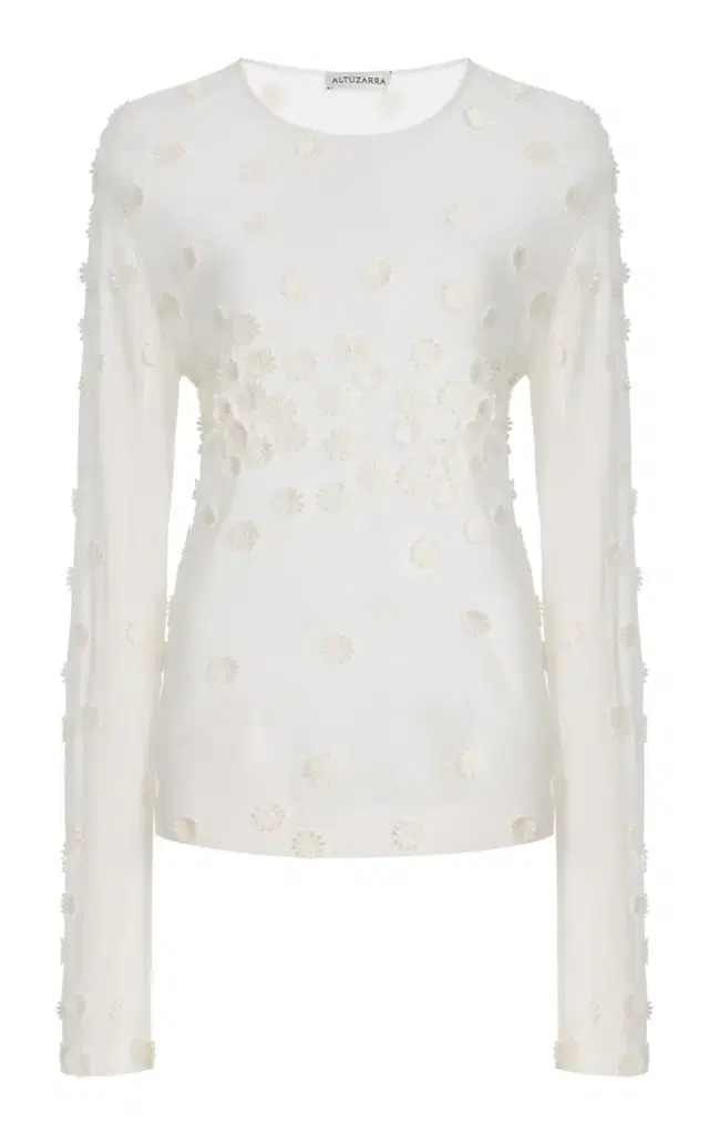 Altuzarra Carter Embellished Mesh Top