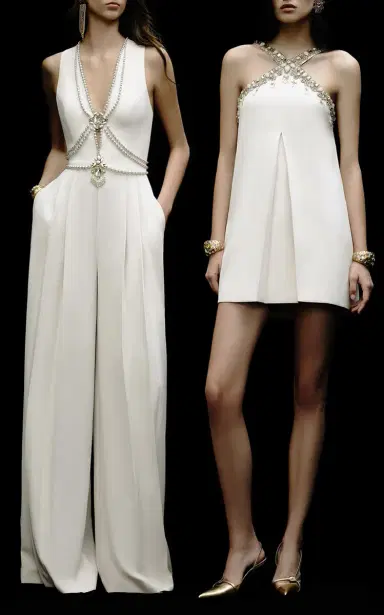 Zuhair Murad Flared Beaded Cady Mini Dress | Thumbnail 2