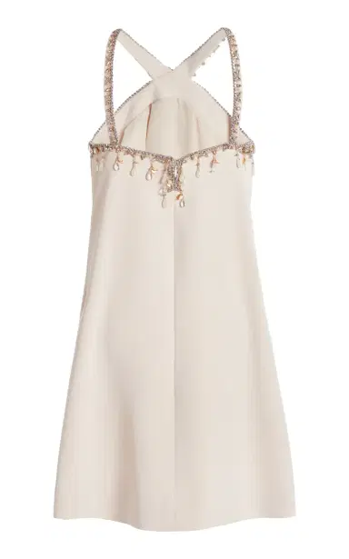 Zuhair Murad Flared Beaded Cady Mini Dress | Thumbnail 3