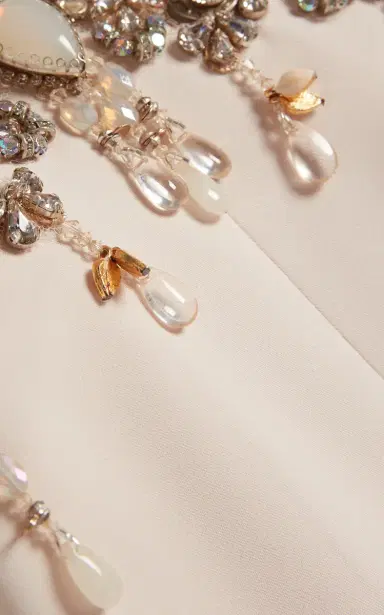 Zuhair Murad Flared Beaded Cady Mini Dress | Thumbnail 4