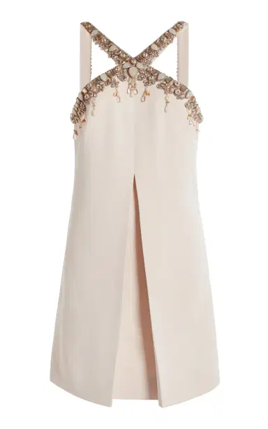 Zuhair Murad Flared Beaded Cady Mini Dress | Thumbnail 5