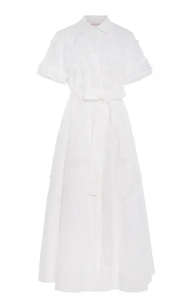 Carolina Herrera Embroidered Stretch-Cotton Shirt Dress | Thumbnail 4