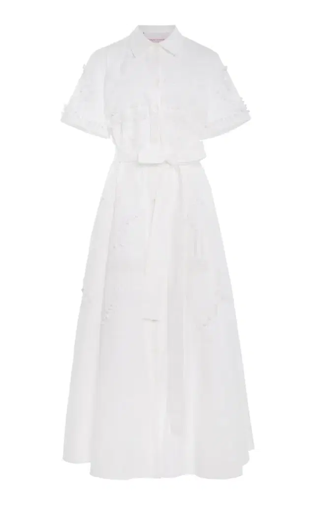 Embroidered Stretch-Cotton Shirt Dress