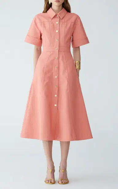 Carolina Herrera Button-Front Denim Dress | Thumbnail 3