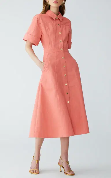 Carolina Herrera Button-Front Denim Dress | Thumbnail 4