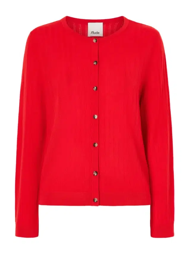 Pointelle-knit Virgin Wool Cardigan