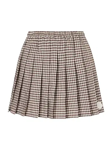 Moncler Appliquéd Pleated Gingham Cotton-blend Mini Skirt | Thumbnail 1 Moncler Appliquéd Pleated Gingham Cotton-blend Mini Skirt | Thumbnail 1