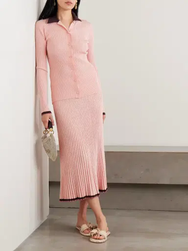 Zimmermann Two-tone Ribbed-knit Cardigan | Thumbnail 2 Zimmermann Two-tone Ribbed-knit Cardigan | Thumbnail 2