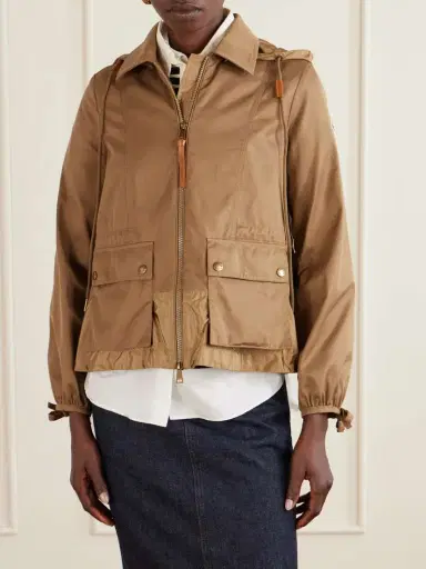 Moncler Adenium Cropped Hooded Shell-paneled Gabardine Jacket | Thumbnail 3