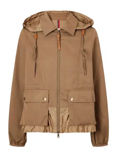 Moncler Adenium Cropped Hooded Shell-paneled Gabardine Jacket | Thumbnail 1