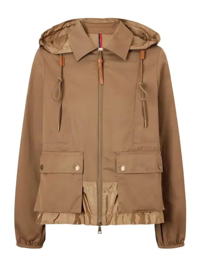 Adenium Cropped Hooded Shell-paneled Gabardine Jacket Adenium Cropped Hooded Shell-paneled Gabardine Jacket