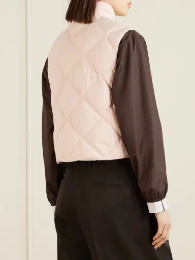 Moncler Biois Cropped Appliquéd Padded Quilted Shell Down Vest | Thumbnail 4