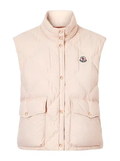 Moncler Biois Cropped Appliquéd Padded Quilted Shell Down Vest | Thumbnail 1