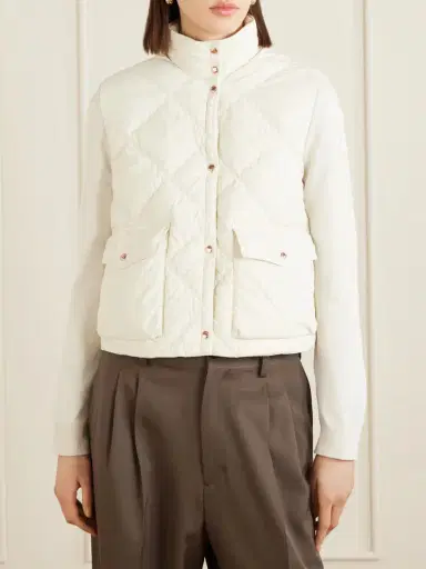Moncler Cropped Knitted And Padded Quilted Shell Down Cardigan | Thumbnail 3