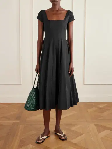 Staud Wells Paneled Cotton-blend Poplin Midi Dress | Thumbnail 2