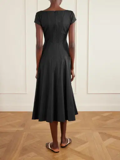 Staud Wells Paneled Cotton-blend Poplin Midi Dress | Thumbnail 3