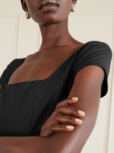 Staud Wells Paneled Cotton-blend Poplin Midi Dress | Thumbnail 4