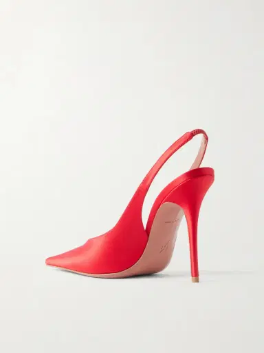 Amina Muaddi Anok Satin Slingback Pumps | Thumbnail 3 Amina Muaddi Anok Satin Slingback Pumps | Thumbnail 3