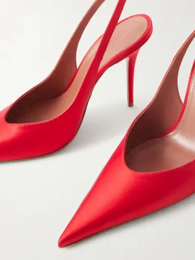 Amina Muaddi Anok Satin Slingback Pumps | Thumbnail 5 Amina Muaddi Anok Satin Slingback Pumps | Thumbnail 5
