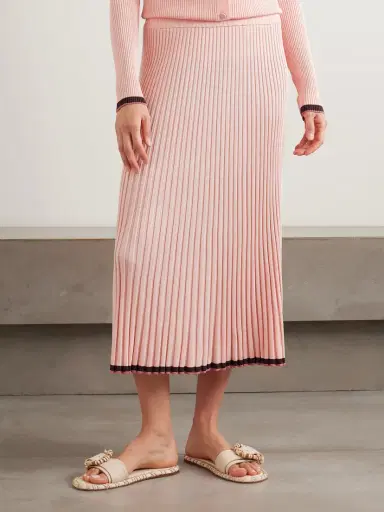 Zimmermann Pleated Ribbed-knit Midi Skirt | Thumbnail 3 Zimmermann Pleated Ribbed-knit Midi Skirt | Thumbnail 3