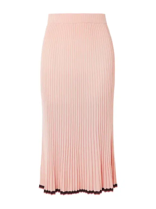 Pleated Ribbed-knit Midi Skirt