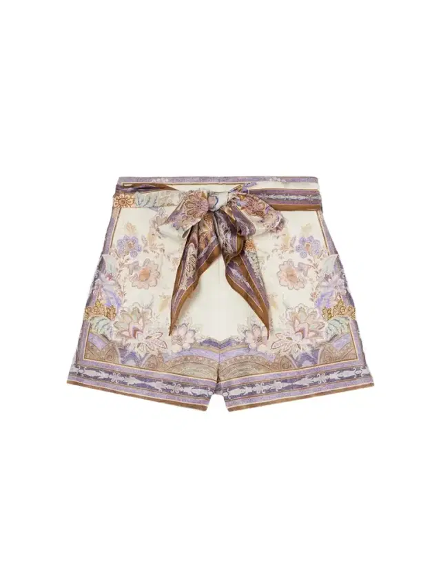 Luna Scarf Belted Linen Shorts