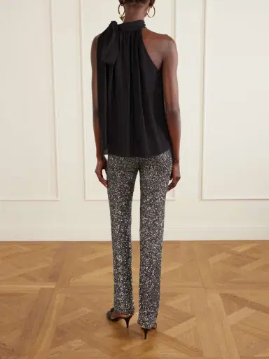 Valentino Garavani Bow-embellished Silk-georgette Top | Thumbnail 3 Valentino Garavani Bow-embellished Silk-georgette Top | Thumbnail 3