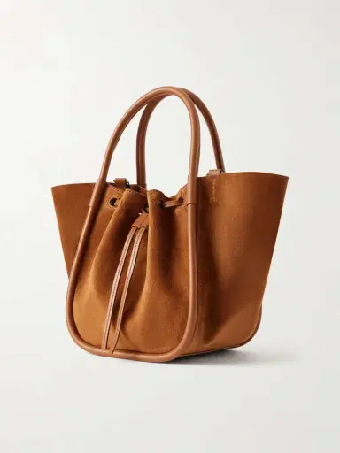 Proenza Schouler Small Leather-trimmed Ruched Suede Tote | Thumbnail 4 Proenza Schouler Small Leather-trimmed Ruched Suede Tote | Thumbnail 4