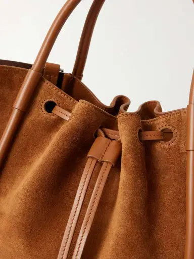 Proenza Schouler Small Leather-trimmed Ruched Suede Tote | Thumbnail 5 Proenza Schouler Small Leather-trimmed Ruched Suede Tote | Thumbnail 5