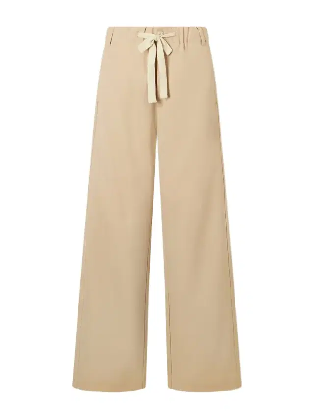 Twill Wide-leg Pants