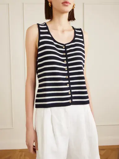 Allude Striped Cashmere Vest | Thumbnail 3 Allude Striped Cashmere Vest | Thumbnail 3