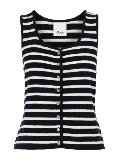 Allude Striped Cashmere Vest | Thumbnail 1 Allude Striped Cashmere Vest | Thumbnail 1