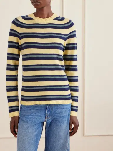 The Elder Statesman Laurel Striped Cashmere Sweater | Thumbnail 3 The Elder Statesman Laurel Striped Cashmere Sweater | Thumbnail 3