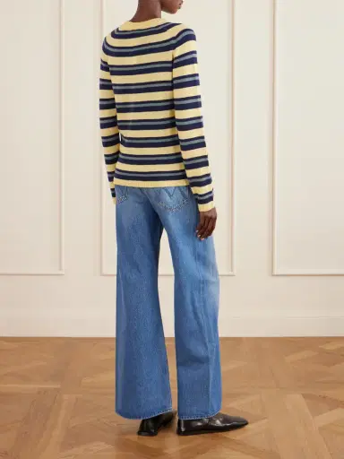 The Elder Statesman Laurel Striped Cashmere Sweater | Thumbnail 4 The Elder Statesman Laurel Striped Cashmere Sweater | Thumbnail 4