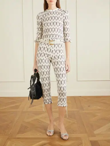 Isabel Marant Alene Smocked Floral-print Cotton Capri Pants | Thumbnail 2 Isabel Marant Alene Smocked Floral-print Cotton Capri Pants | Thumbnail 2