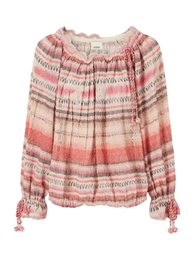 Nalyna Striped Crocheted Cotton-blend Sweater