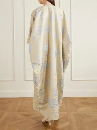 Dima Ayad Floral-embroidered Woven Kaftan | Thumbnail 3 Dima Ayad Floral-embroidered Woven Kaftan | Thumbnail 3