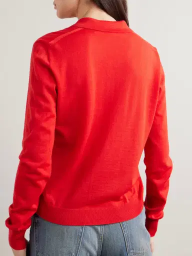 RÙADH Dea Embroidered Merino Wool Polo Sweater | Thumbnail 3
