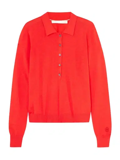 RÙADH Dea Embroidered Merino Wool Polo Sweater | Thumbnail 1