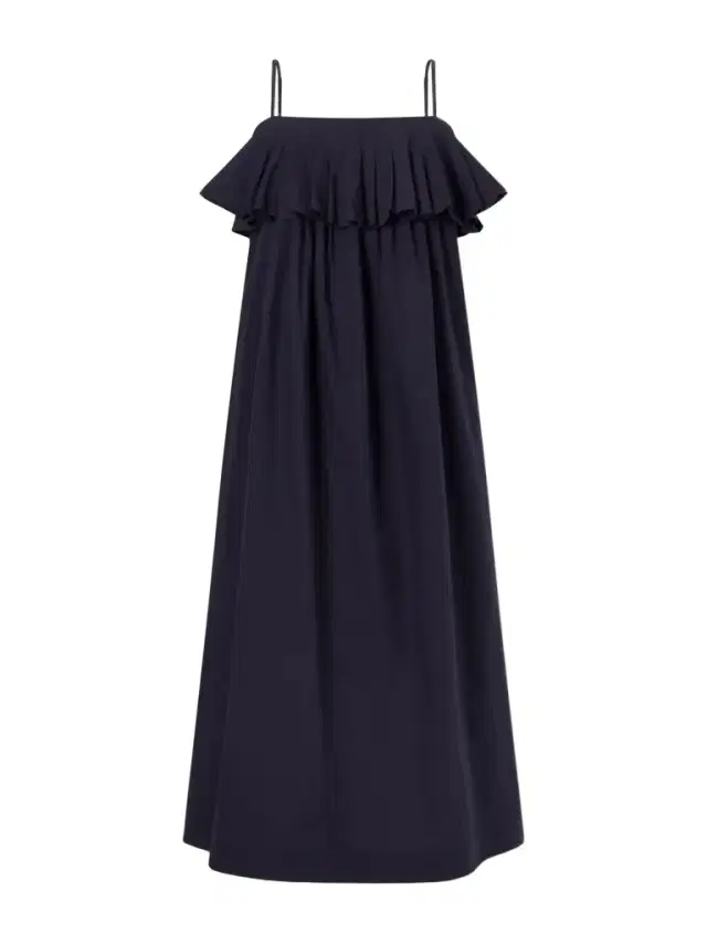 Lois Ruffled Cotton-twill Midi Dress