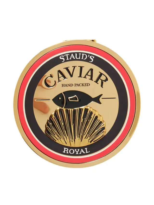 Caviar Enamel Gold-tone Clutch