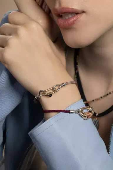 Marla Aaron Aubergine String Project Bracelet - Silver | Thumbnail 4 Marla Aaron Aubergine String Project Bracelet - Silver | Thumbnail 4